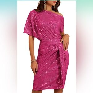 Pink Sequin Party Dress